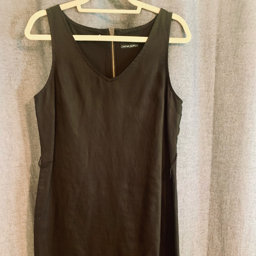Cynthia Rowley linen tank dress with gold zipper